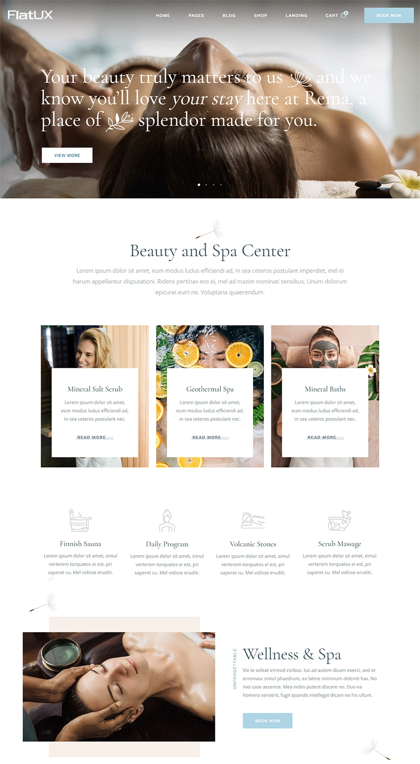 Mẫu giao diện website Beauty Spa
